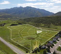 Aerial view of a mountainous background