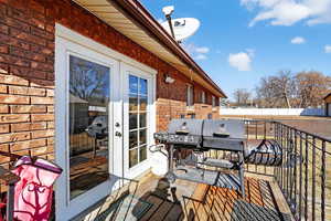 Wooden terrace off dinning area