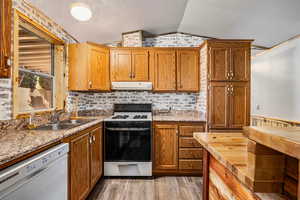 Kitchen with new countertops and flooring