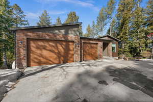 Garage with driveway