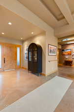 Foyer featuring recessed lighting and concrete flooring