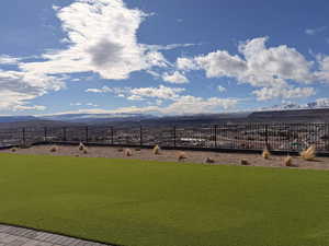 View of yard featuring a mountain view