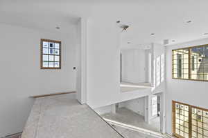 Interior space featuring a high ceiling