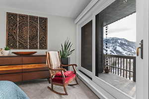 Bedroom with West-Facing Deck and Mountain Views