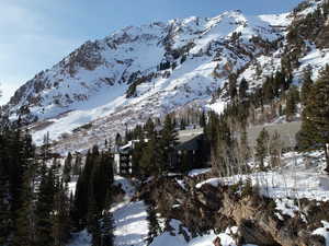 Looking Down Little Cottonwood Creek at Hellgate Condos and Mt. Superior.