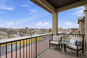 Virtually staged view of balcony
