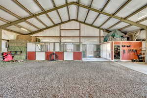 View of indoor horse riding arena