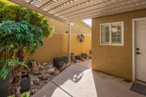 View of patio / terrace with a pergola
