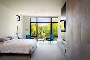 Bedroom with recessed lighting