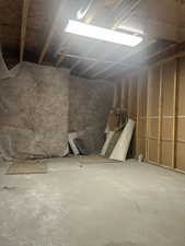 View of unfinished basement
