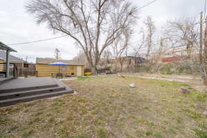 Large fenced backyard