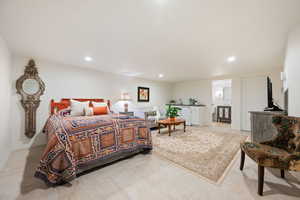 Bedroom with recessed lighting