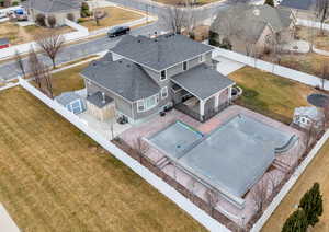 Aerial view of residential area