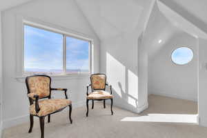 This bright open room was used as a library and study room originally with desks in the alcoves.