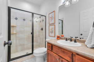 Bedroom 1 and 2 upstairs share this bathroom