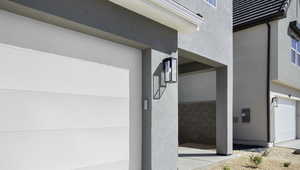 Exterior view of stucco siding