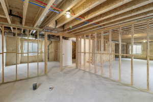 View of unfinished basement