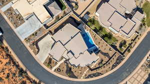 View of subject property with a pool area