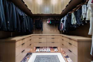 View of walk in closet