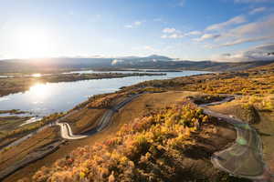 Water view with a mountainous background