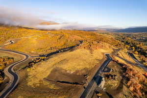 Bird's eye view of a mountain backdrop