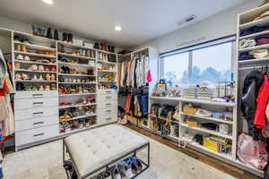 View of walk in closet