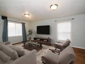 Virtually staged living room.