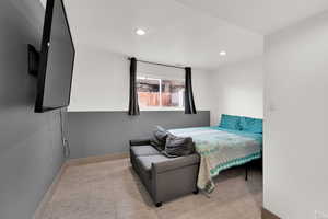 Bedroom featuring recessed lighting
