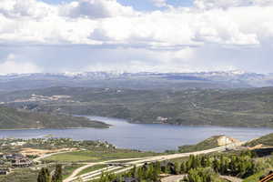 Water view with a mountainous background