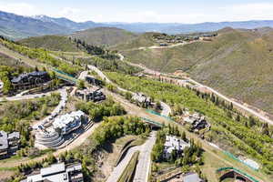 Aerial view of a mountainous background