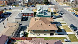 Aerial view of residential area