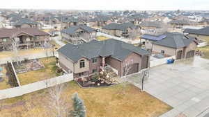 Aerial view of residential area