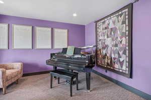 Living area with recessed lighting