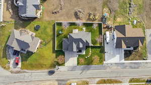 Aerial view of residential area