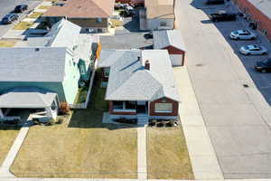 Aerial view of residential area