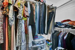View of walk in closet