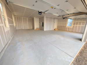 View of oversized 3 car garage