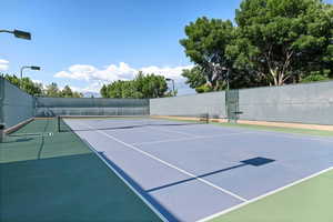 View of tennis court