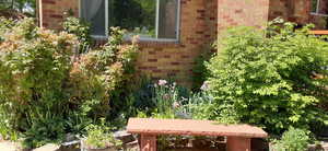 Exterior view of brick siding