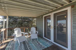 Deck featuring french doors
