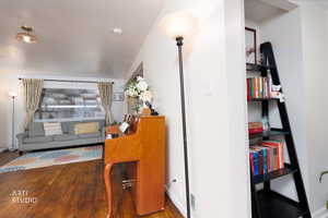 Living area featuring wood finished floors