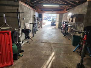 View of garage from the back