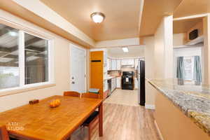 Dining room featuring light wood-style flooring