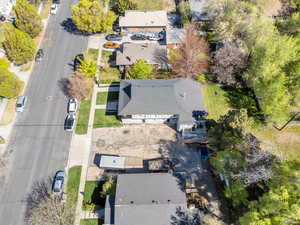 Aerial view of residential area
