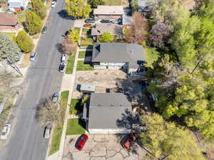 Aerial perspective of suburban area