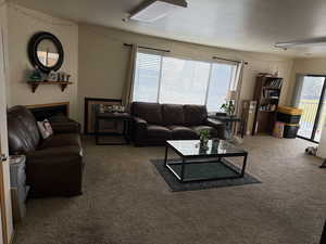 View of carpeted living room