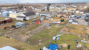 Aerial view of residential area