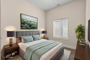 Bedroom featuring baseboards