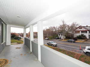 View of covered porch