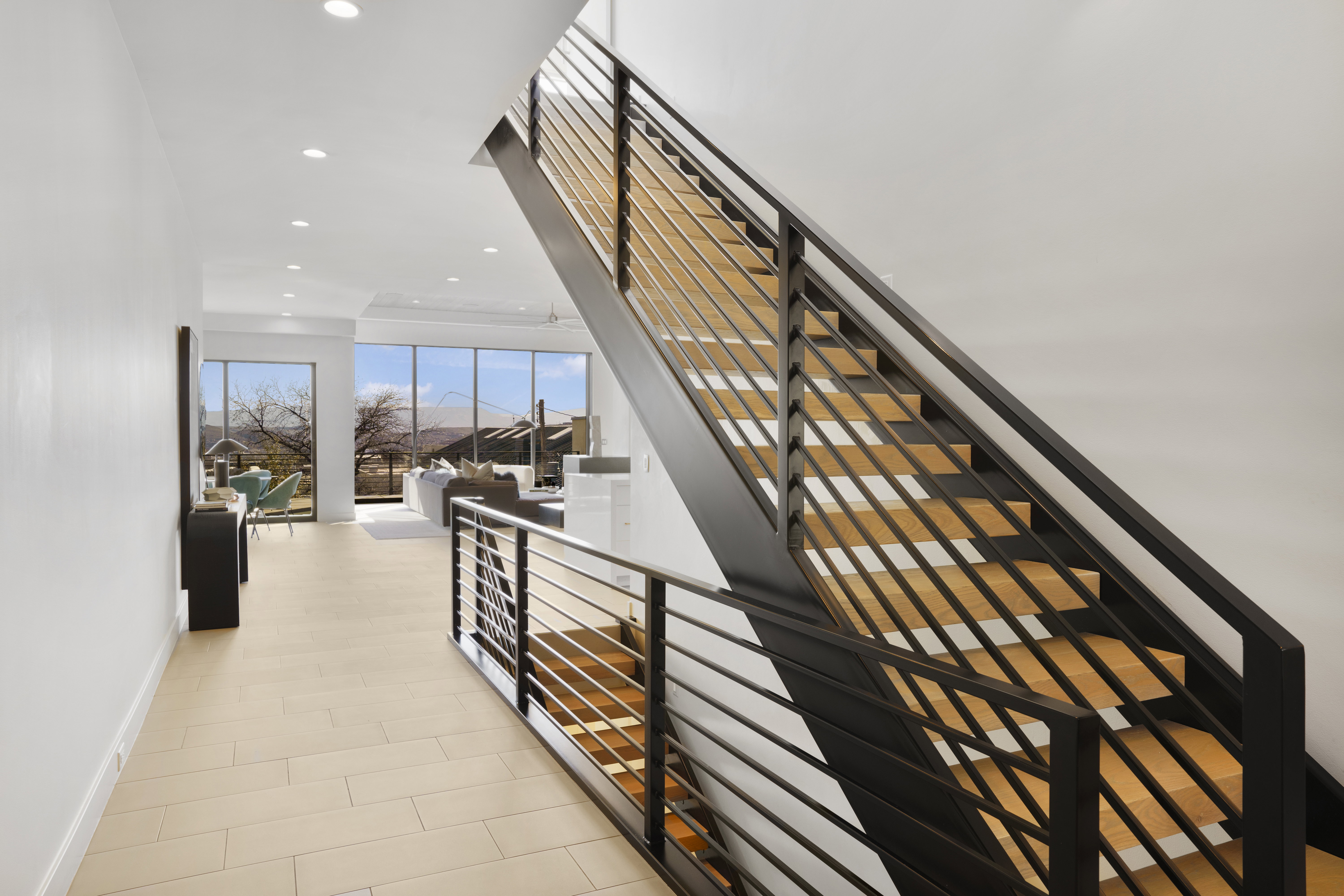 Stairs featuring recessed lighting